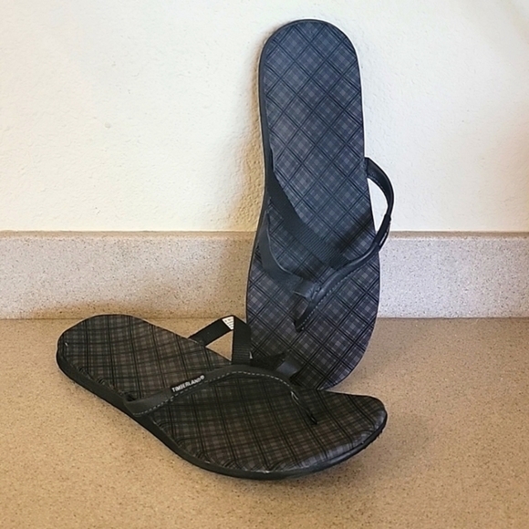 TIMBERLAND LEATHER &FABRIC LADIES FLIP FLOPS SANDALS (sz‎ 10) - Picture 1 of 5